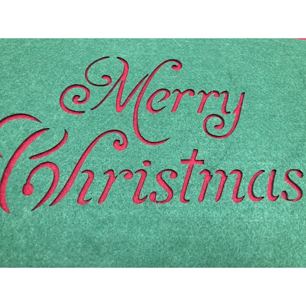 Six Vtg Laser Cut Pier One Felt Placemats‎ Red & White 13 X 18 